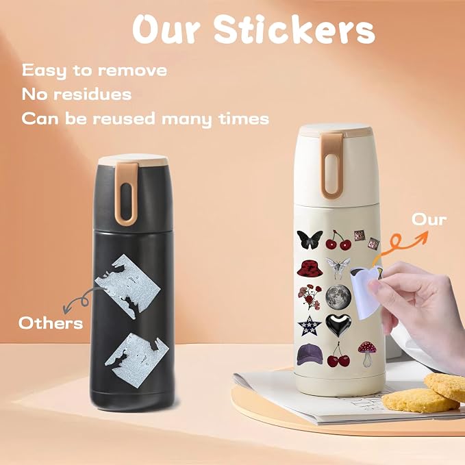 100 Pcs Aesthetic Downtown Girls Stickers Pack Sticker Cool Trendy Y2K Red Aesthetic Vinyl Waterproof Stickrs for Water Bottles Laptops Bike Car Motorcycle Skateboard