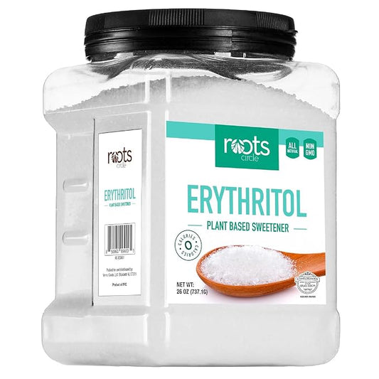 Roots Circle Premium Erythritol Sweetener - Zero Calorie Plant-Based Sugar Alternative for Baking & Sweetening - All-Natural, Keto Friendly, OU Kosher, Non-GMO, Gluten-Free 26 ounces