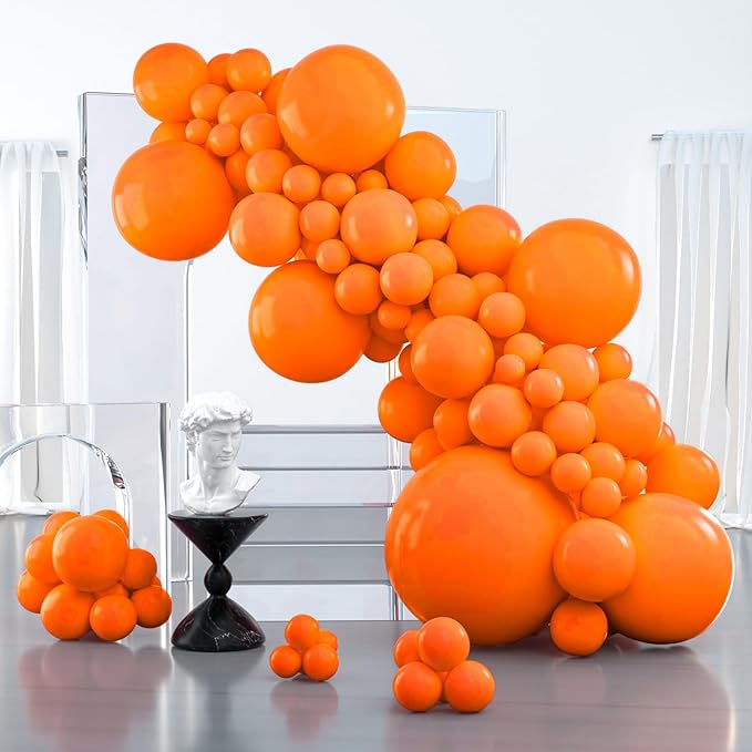 PartyWoo Orange Balloons 127pcs Different Sizes of 36 18 12 10 5 Inch Matte Fall Balloon Arch Kit Garland for Thanksgiving Halloween Little Cutie Baby Shower Birthday Party Decorations Orange-Y9