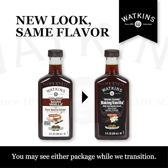 Watkins All Natural Original Gourmet Baking Vanilla with Pure Extract, 8 fl. oz. Bottle, 1-Pack