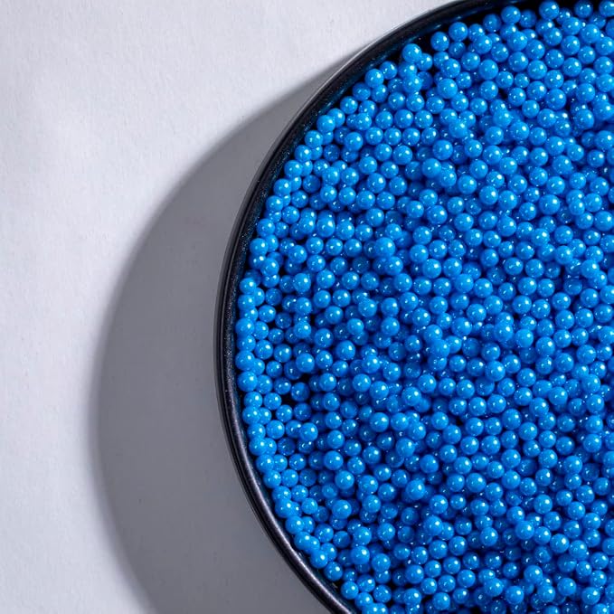 Christmas Dark Blue Sprinkles Edible Pearls 130g 4.6OZ,Cake sprinkles,Cookie sprinkles,Sugar Pearl, Edible Candy Pearls for Cake Cupcake Decorationg (4mm-Shenblue)
