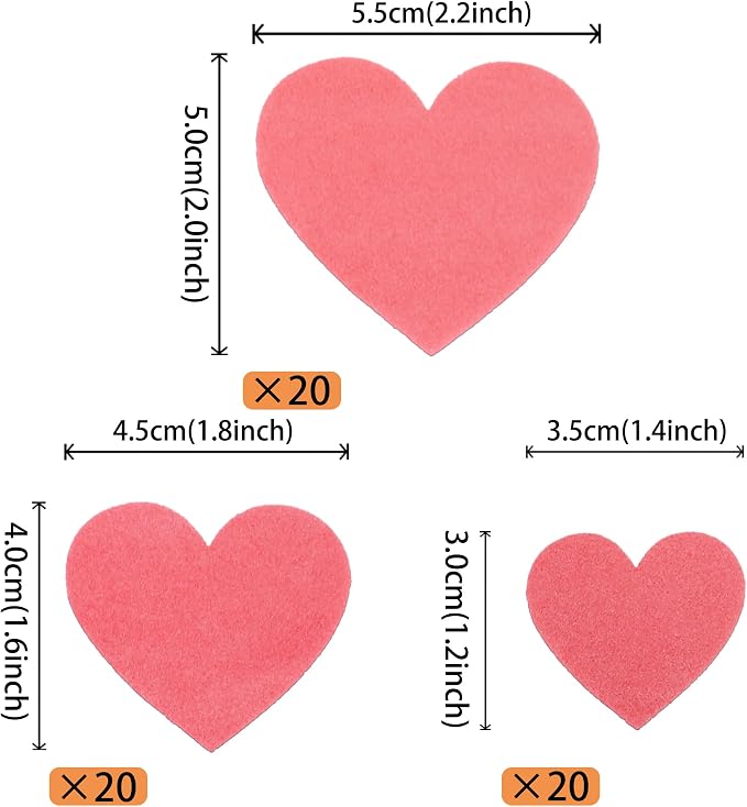 60 PCS Edible Heart Cupcake Toppers Wafer Paper Sweet Love Heart Cake Decorations Edible Valentine's Day Cupcake Picks for Wedding Engagement Bridal Shower Birthday Valentine's Day Party Supplies Pink