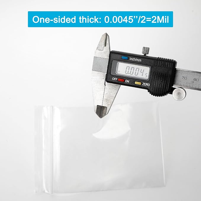 5''x 7'', (Pack of 100) 2 mil Thick Clear Plastic Reclosable Zip Poly Bags with Resealable Lock Seal Zipperr, Clear Small Zip Bag, Jewelry, Candy, Storage, Packaging & Shipping…