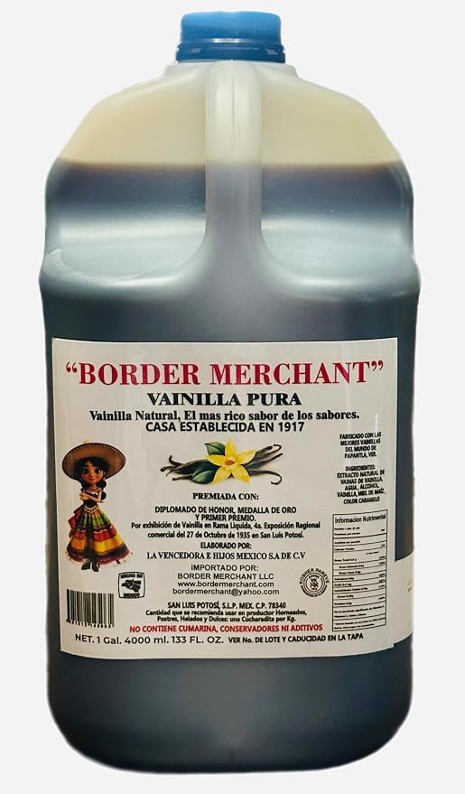 Border Merchant Vainilla Pura Mexicana Authentic Mexican Pure Vanilla Extract 1 Gal.