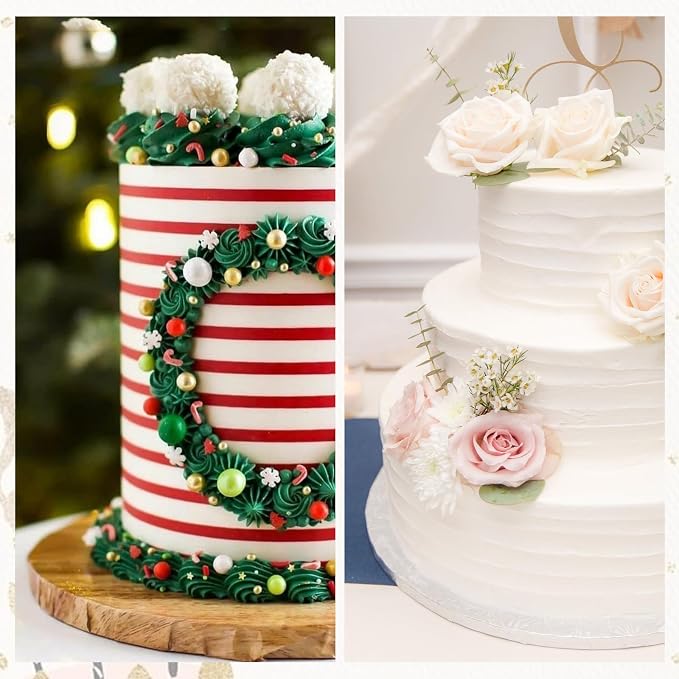 JJUNW 3 Pcs Stainless Steel Cake Scraper, 8.7 inch Double Sided Patterned Edge Stripe Edge Smoother Scraper, Metal Cake Scraper Cake Decorating Comb for Butter Mousse Cream Decoration