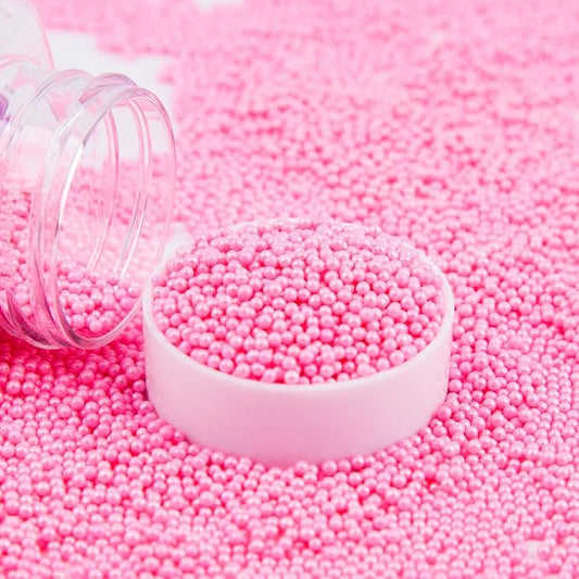 EPHVODI Pink Nonpareils Sprinkles Edible Mini Pearl Sprinkles for Cake Decorations, Baking, Ice Cream, Cookies, Donuts and Lollipops - 2mm Pink Sugar Pearls for Cake Decorating 3.88oz