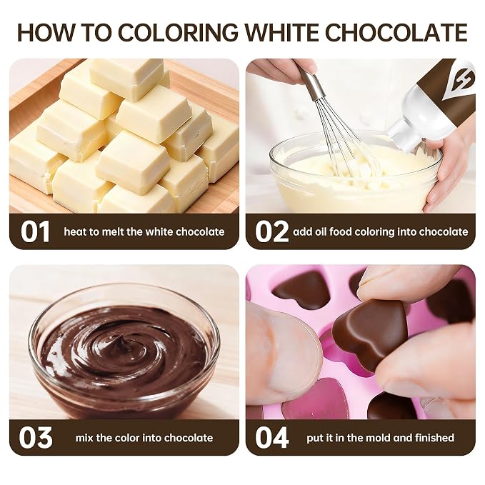 Brown Oil Based Food Coloring for Chocolate – Herbeklab 100ml Professional Concentrated Oil Food Dye for Candy Melts, Chocolate, Cake Pops, Strawberries & Baking