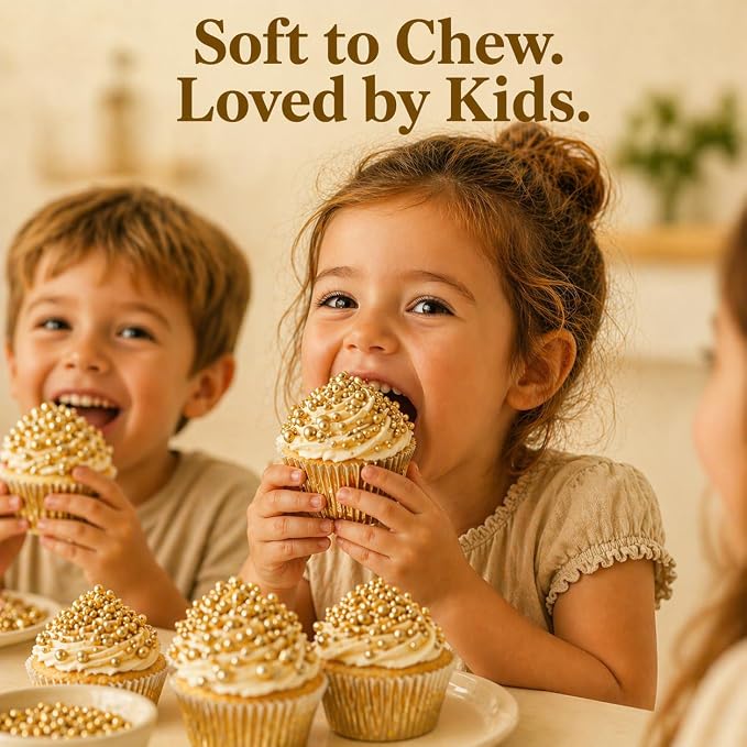 Confect Gold Sprinkles – Assorted 5-Pack for Cake & Cupcake Decoration, Golden Dragees, Jimmies & Sparkling Sugar for Christmas & Birthday Parties | Vegan, Gluten-Free, Nut-Free, Soy-Free, Dairy-Free, Palm Oil-Free -5 Oz