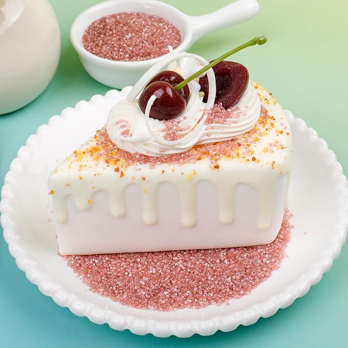 Rose Gold Sanding Sugar Sprinkles, 4.6 oz Edible Sparkling Sugar Crystals for Baking Topping, Cupcakes, Cookies, Ice Cream & Cake Decorating, Wedding Party Valentines Romantic Birthday Supplies
