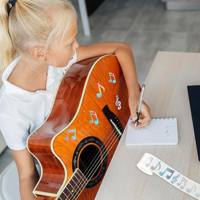 500pcs Music Stickers, Music Notes Vinyl Waterproof Stickers Musical Instruments Stickers for Water Bottles Laptops Guitars Skateboards Music Party Favors Decorations (Music S)