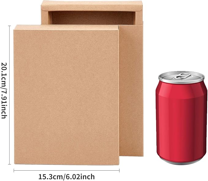 BENECREAT 10 Pack 7.8x6x1.2 Inch Large Kraft Treat Box Paper Drawer Candy Box for Small Dessert, Candy, Mini Soaps and Other Party Favors