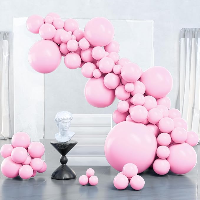 PartyWoo Baby Pink Balloons 127pcs Different Sizes of 36 18 12 10 5 Inch Pastel Pale Light Pink Balloons Arch Kit Garland for Baby Shower Gender Reveal Birthday Princess Party Decorations Pink-Q05
