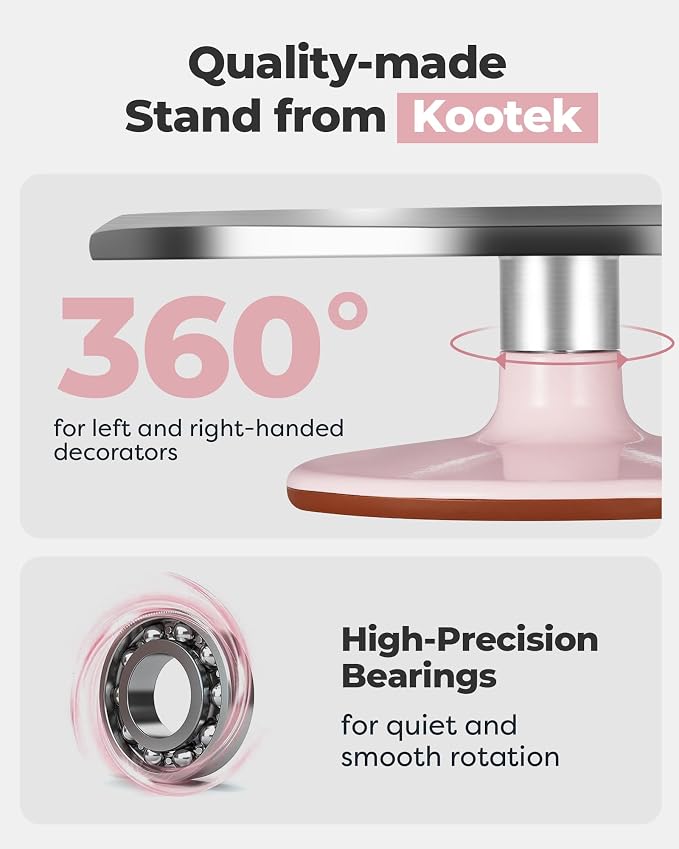 Kootek Aluminium Alloy Revolving Cake Stand 12 Inch Rotating Cake Turntable for Cake, Cupcake Decorating Supplies for Mother's Day