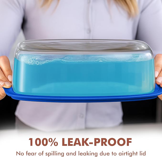 Razab LARGE 7.6 Cups/1800 ML/1.9 Qt Glass Loaf Pan with Lids - Meatloaf Pan BPA free Airtight Lids Grip Handle Easy Carry, Microwave and Oven Safe - Loaf Pans For Baking Bread, Cakes, Glass Loaf Pan