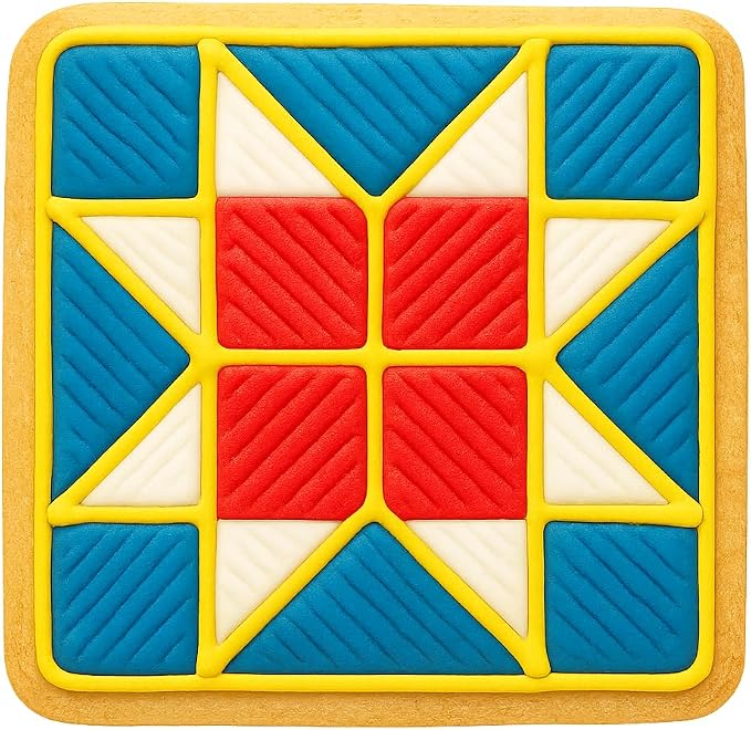 Geometric Quilt Block Cookie Cutter - 4x4" Premium Baking Tool