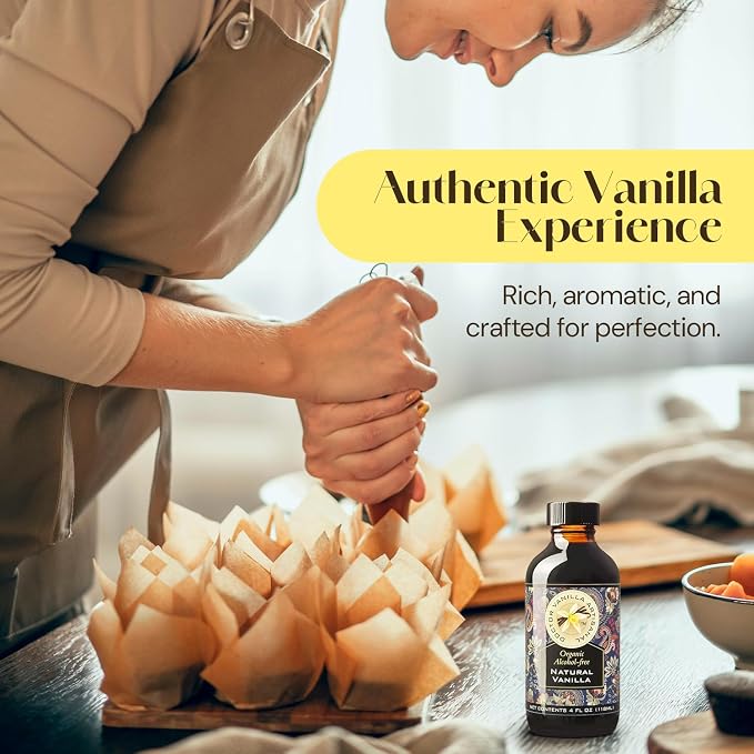 Organic Vanilla Alcohol‑Free Flavor, 4 fl oz - Madagascar Bourbon vanilla, 100% natural, sugar‑free, GMO‑free, gluten‑free, vegan, paleo, keto, kosher, and halal