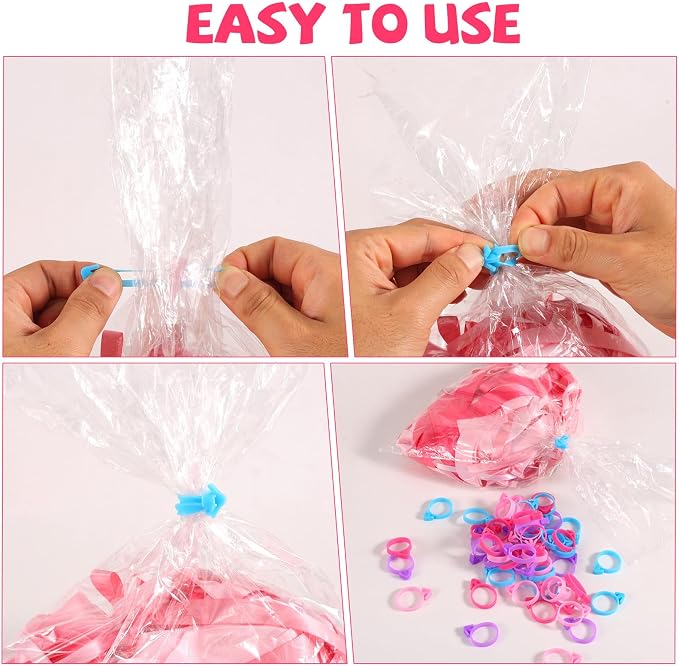 120pcs Pastry Bag Ties, Silicone Reusable Piping Bag Clips for Icing Bags Seals Baking Decorating for Cupcakes Cake Cookies Frosting Decoration Supplies (4 Colors)