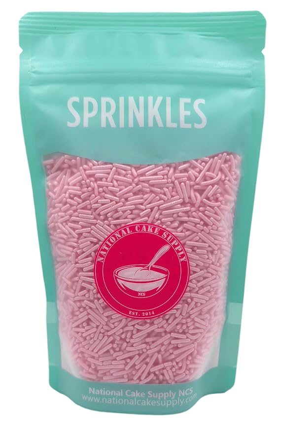 NCS Pearlized Pink Jimmies Edible Sprinkles – Cupcake, Cake & Cookie Decorations, 7 oz