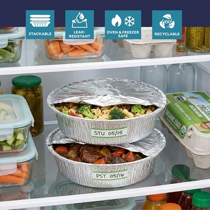 The Name 9" Round 30 Pack Aluminum Foil Pans Disposable Pie Tins, Mini Pans, Tart Baking Trays, Oven/Freezer Safe, Perfect for Apple Pie, Pumpkin Pie, Quiche, Pot Pie, Cobbler, Catering & Food Service