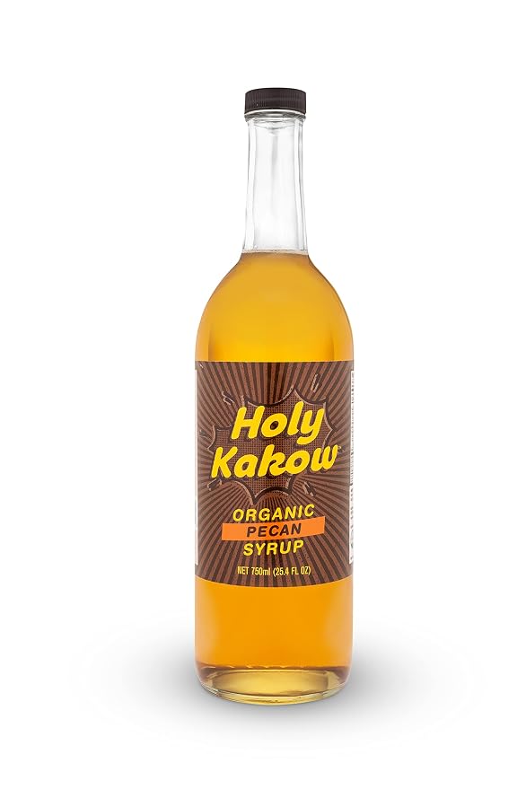 Holy Kakow Cafe Organic Pecan Syrup - Pecan Syrup, Coffee Syrup, Organic Syrup For Coffee, Syrup For Coffee, Add To Latte, Cocktail And Shake, Real Food Ingredients, Specific Flavor - 750Ml