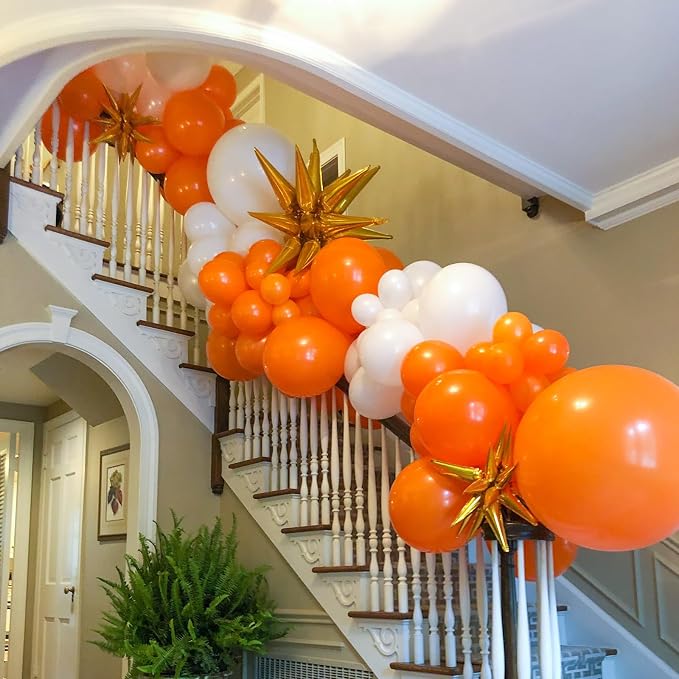 Voircoloria 90pack Orange Balloons Different Size 18/12/10/5 Inch Burnt Orange Balloon Garland Arch Kit for Thanksgiving Day, Fall Theme Party, Wedding, Birthday, Halloween, Baby Shower Decorations