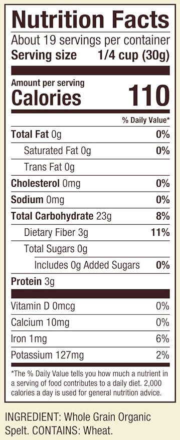 Bob's Red Mill Organic Spelt Flour, 20oz (Pack of 1) - Non GMO, Whole Grain, Vegan, Kosher