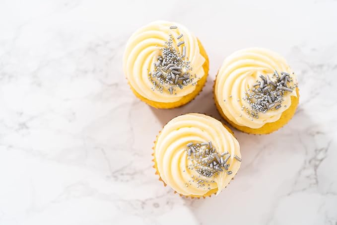 Bakerpan Edible Silver Nonpareils Sprinkles 5.1 oz - Silver Sprinkles for Cake Decorating, Cupcakes, Cookies, Birthdays & Weddings | Kosher, Gluten-Free, Made in USA