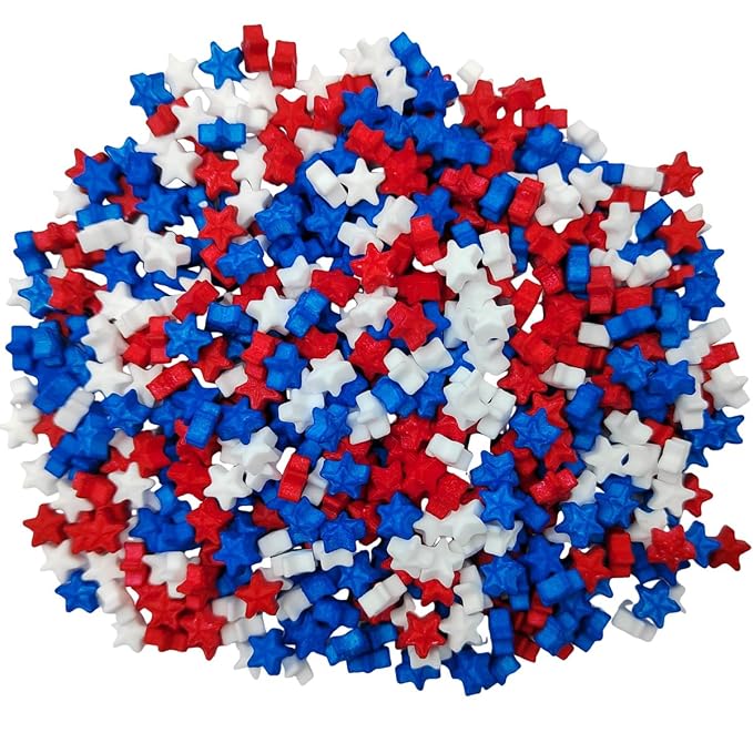 Red Blue White Stars Sprinkles, Patriotic Sprinkles, Edible Star Cake Decorating, Baking Cake Decorations Cupcake Toppers Cookie Decorating, Wedding Party Fourth of July Supplies