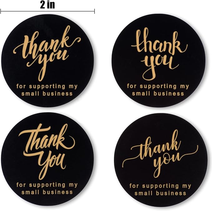 Thank You for Supporting My Small Business Stickers, 2in Self-Adhesive Labels Custom Sticker for Bakeries, Crafters & Small Business Owners, 500 Labels Per Roll