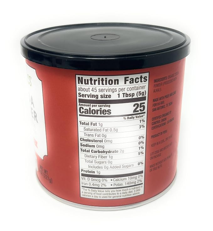 H‑E‑B Organics 100% Unsweetened Cocoa Powder 8oz - 1 can
