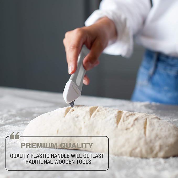 Breadsmart Bread Lame - Bread Scoring Tool - Set of 10 Stainless Steel Blades - Bakers Dough Scorer - Best Sourdough Bread Baking Supplies