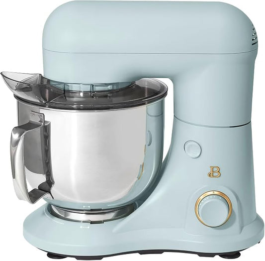 5.3 Qt Stand Mixer, 300W Electric Kitchen Mixer with 12 Speeds, Tilt Head Design, Stainless Steel Bowl, Dough Hook Whisk Beater Splash Guard (Hydrangea)