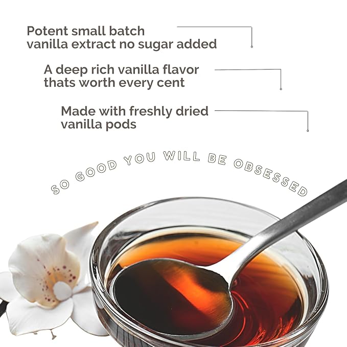 Sugar Free Vanilla Extract 4 oz - No Sugar Added Keto Friendly