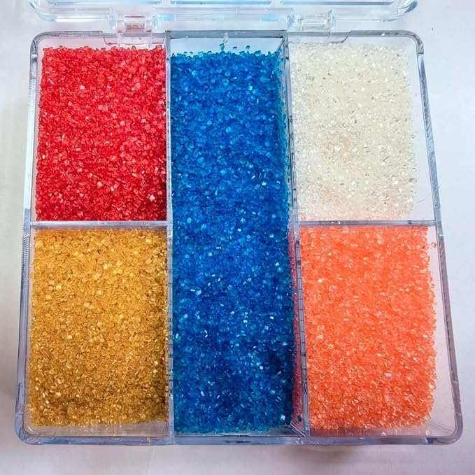 HeDeon&Rles Edible Patriotic Sanding Sugar Crystals Red White Blue Gold Orange Sparkling Sugar Crystals for Baking Icing Cookie Pancake Cake Toppers Independence Day Halloween Christmas Supplies