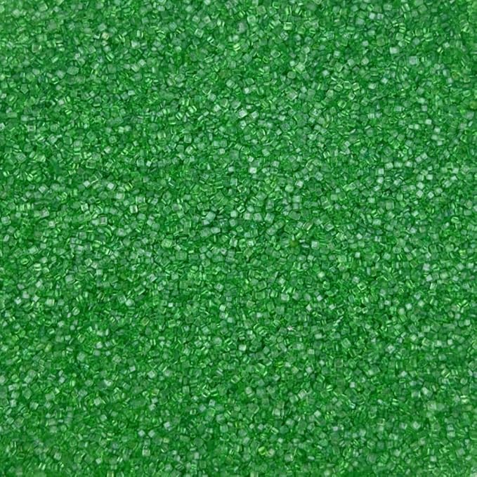 Senchanting Christmas Green Sanding Sugar Sprinkles, Edible Crystal Christmas Green Sanding Candy Sugar for Cake Decorating Wedding Party Baking Cupcake Cookie Ice Cream Decoration Supplies 90g/3.2oz