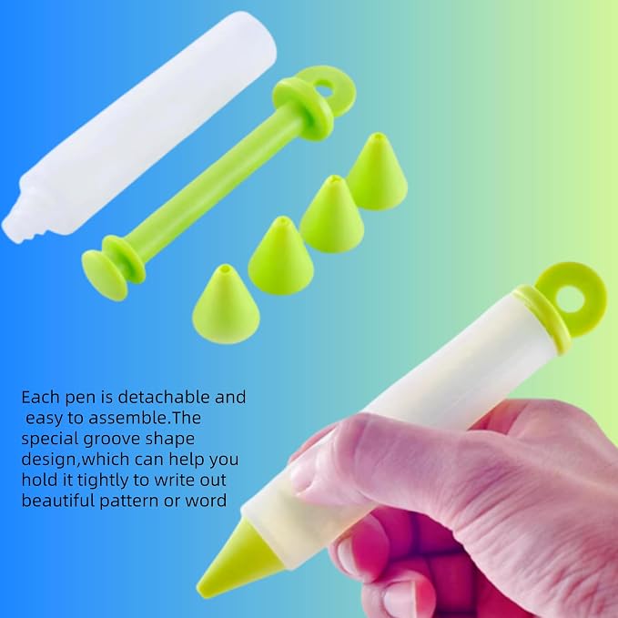 Pastry DIY Cake Decorating Pen Cake Cookie Cream Pastry Chocolate Decorating Pen Kit,Chocolate Cake Decoration Tool,For Bakery Kitchen 4 Colors