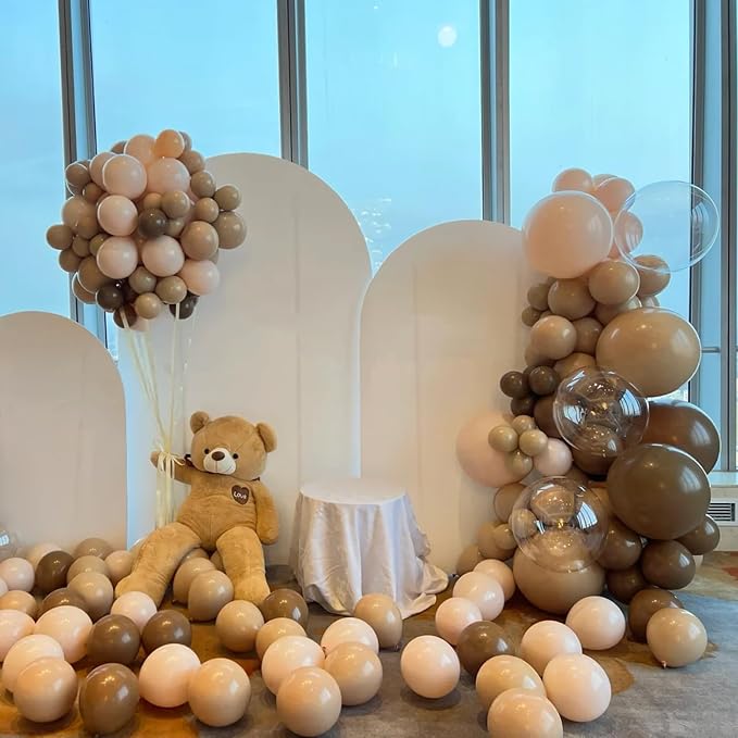 Voircoloria 90pack Khaki Balloons Different Size 18/12/10/5 Inch Khaki Balloon Garland Arch Kit for Graduation, Wedding, Birthday, Princess Theme Party, Baby Shower, Anniversary Party Decorations