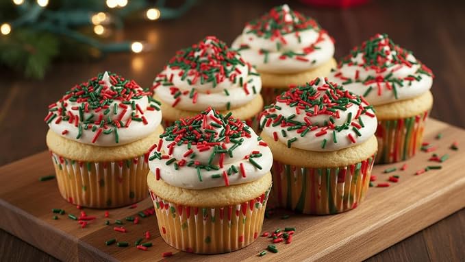 NCS Red & Green Jimmies Edible Sprinkles – Cupcake, Cake & Cookie Decorations, 7 oz