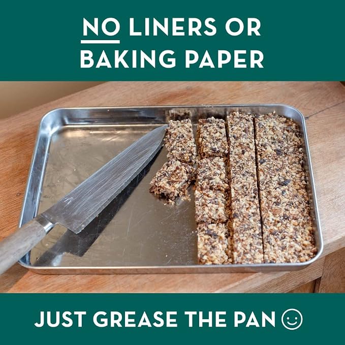 Large Baking Tray and Roasting Tin - Stainless Steel Oven Dish - Food Safe Cookware - Grill Pan Free from Non Stick Coatings (16' x 12' x 1' inch)