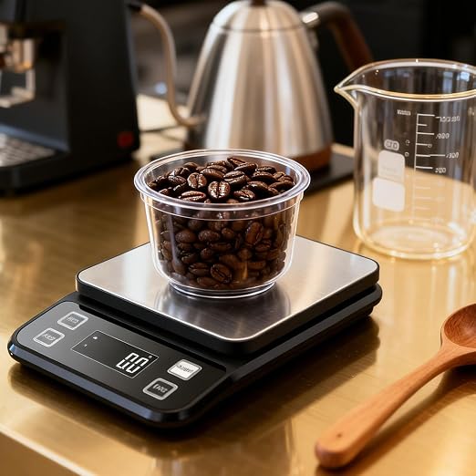 Waterproof Kitchen Scale, 10kg/22lb Food Scale Precisely Measures Grams and Ounces for Baking and Cooking, Stainless Stee Digital Scale with LCD Display for Food
