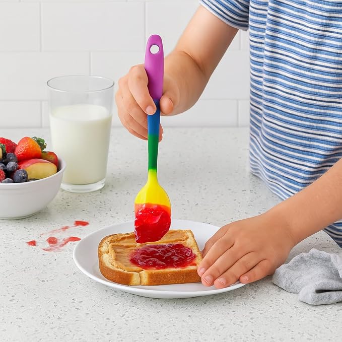 Cooking With Pride Non-Stick Mini Scraper Spatula, Heat-Safe Silicone With Iron Core, 8.5-Inch, Set of 2