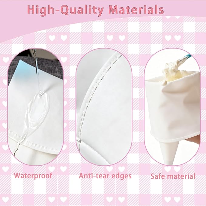 Reusable Piping Bags and Tips Set, 23Pcs Pastry Bag Kit | 4 Cotton Icing Bags, 6 Stainless Steel Tips, Couplers, Brush – Cake Decorating Supplies for Beginners, Cupcakes, Cookies