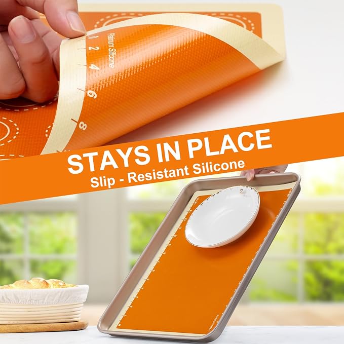 Macaron Silicone Baking Mats Kit, Best Japan Silicone, Easy Clean & Non-Stick Food Grade Reusable Macaroons Baking Mat Set of 2 Half Sheet, Macarons Baking Supplies Piping Tips Bags ties and couplers
