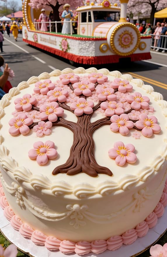 HeDeon&Rles 12 Pcs Edible Cherry Blossom Candy National Cherry Blossom Festival Candy Sprinkles for Baking Cake Icing Pancake Cupcake Decoration Wedding Birthday Christmas Halloween Supplies