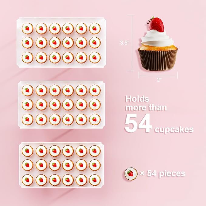 Bakzon 3 Pieces Cupcake Stand Holder, White Acrylic Dessert Table Display Set with Iron Support Legs for Birthday Candy Bar Décor Weddings, Parties Events