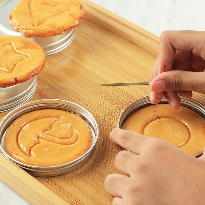 Korean Sugar Candy Making Tools 6 Pieces Stainless Steel Cookie Cutters Set ，Umbrella Triangle Star Round Baking Cake Biscuits Chocolate Molds