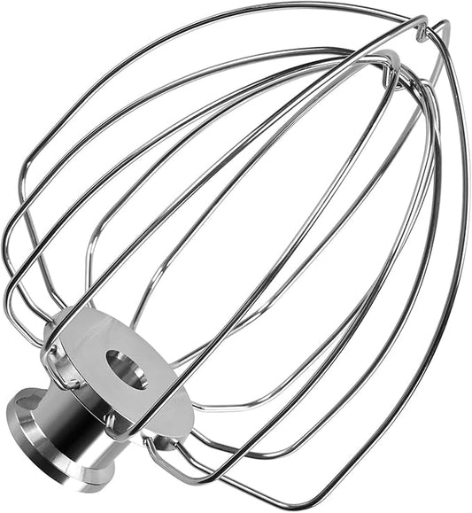 Mixer Attachments for KitchenAid 4.5–5 Quart Tilt-Head Stand Mixers – Compatible with Artisan & Classic – Beaters, Whisks, Dough Hooks & Attachment Sets by MMOBIEL (6-wire Whip, Stainless Steel)