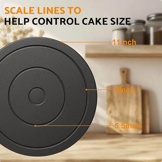 11 Inch Rotate Turntable, Revolving Cake Turntable, Cake Spinner Stand, Painting Turn Table Lightweight Stand for Paint Spraying Spinner, Cake Decorating, Display,Bakin (Black)