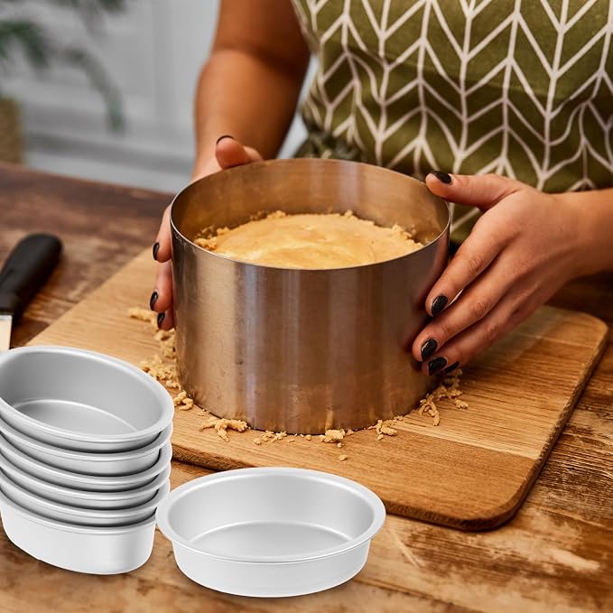VOSAREA 10pcs Oval Cheesecake Baking Pan Cheese Pan Bread Mold Baking Tools Nonstick Molds Easy Clean Home Professional Use