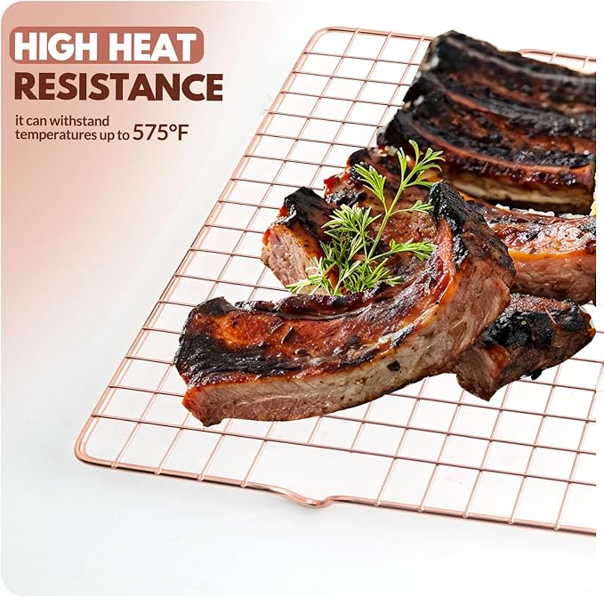 2 PCS Cooling Racks for Cooking and Baking, 14.8x10 Inches Stainless Steel Cooling Rack, Sheet Pan with Wire Rack for Baking Sheet, Bacon Rack Oven Safe Fits Jelly Roll Sheet Pan